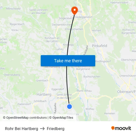 Rohr Bei Hartberg to Friedberg map