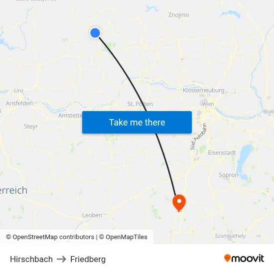 Hirschbach to Friedberg map
