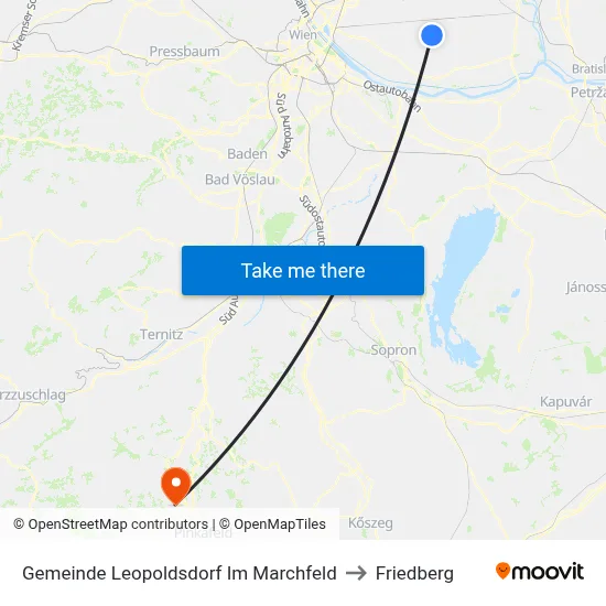 Gemeinde Leopoldsdorf Im Marchfeld to Friedberg map