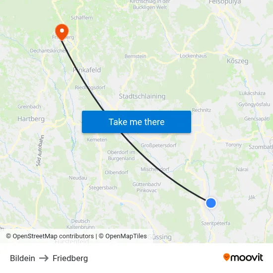 Bildein to Friedberg map