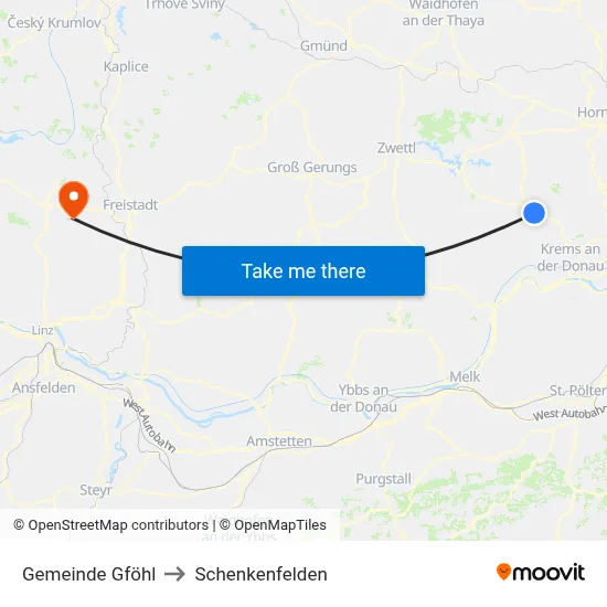 Gemeinde Gföhl to Schenkenfelden map