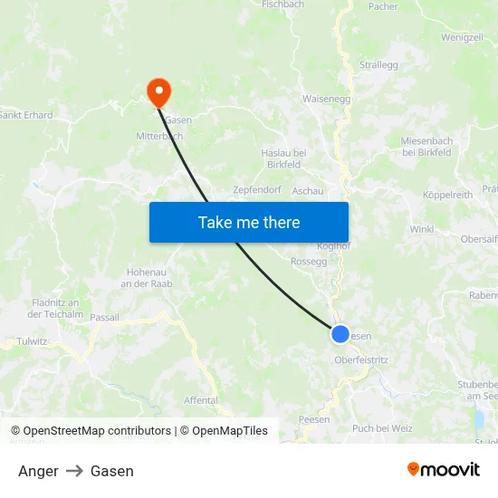 Anger to Gasen map