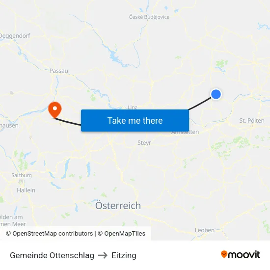 Gemeinde Ottenschlag to Eitzing map