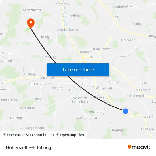 Hohenzell to Eitzing map