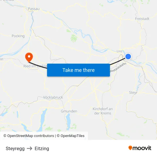 Steyregg to Eitzing map