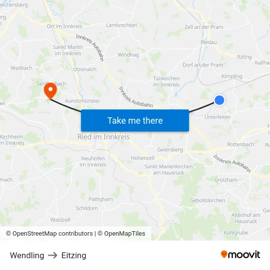 Wendling to Eitzing map