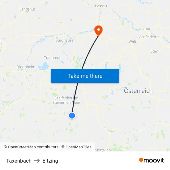 Taxenbach to Eitzing map