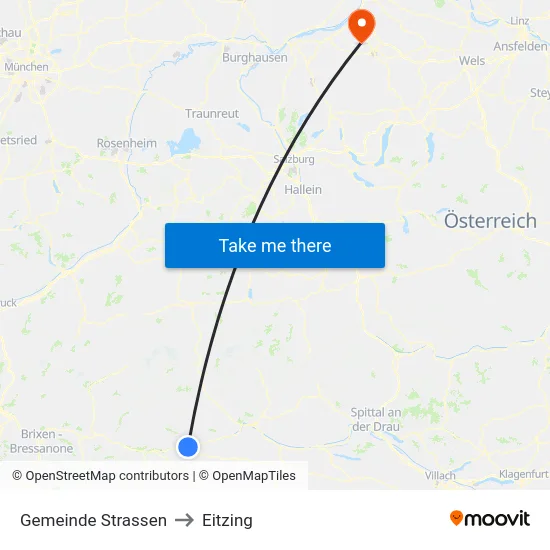 Gemeinde Strassen to Eitzing map