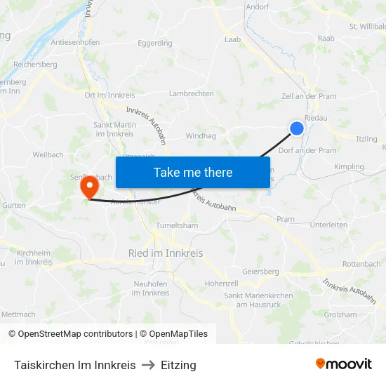 Taiskirchen Im Innkreis to Eitzing map