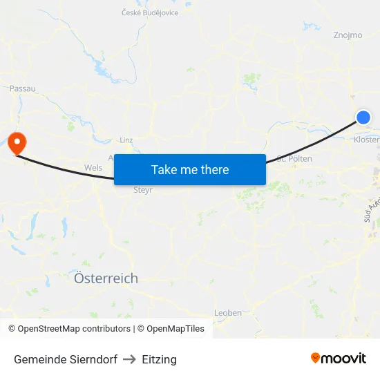 Gemeinde Sierndorf to Eitzing map