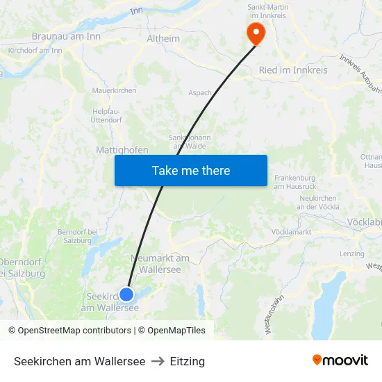 Seekirchen am Wallersee to Eitzing map