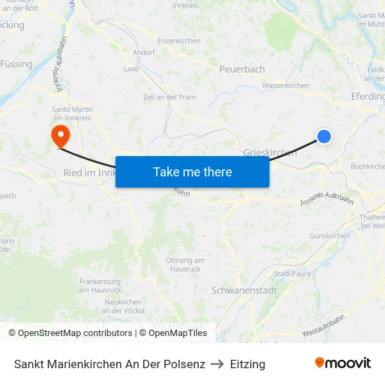 Sankt Marienkirchen An Der Polsenz to Eitzing map
