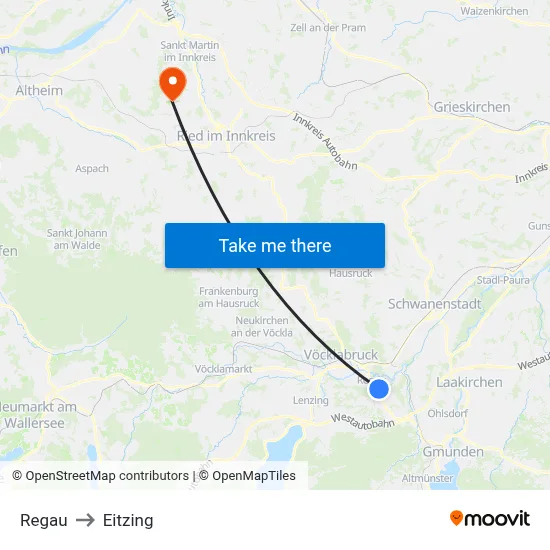 Regau to Eitzing map