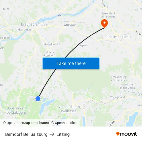 Berndorf Bei Salzburg to Eitzing map