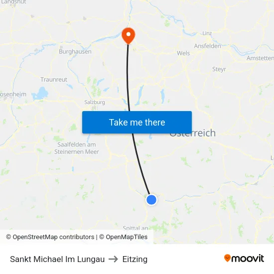 Sankt Michael Im Lungau to Eitzing map