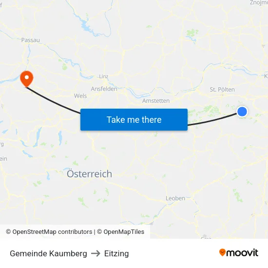 Gemeinde Kaumberg to Eitzing map