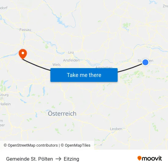 Gemeinde St. Pölten to Eitzing map