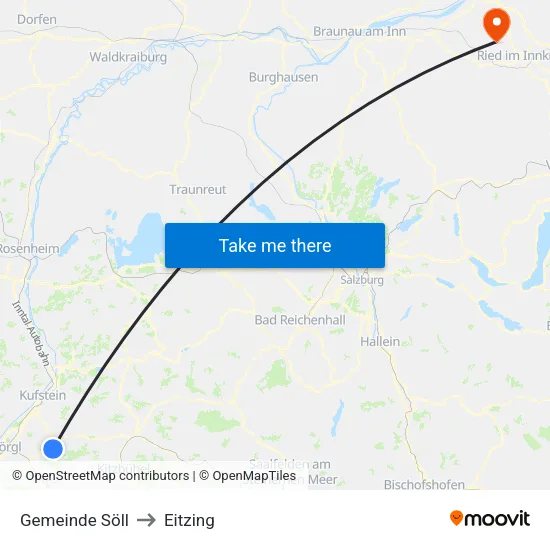 Gemeinde Söll to Eitzing map