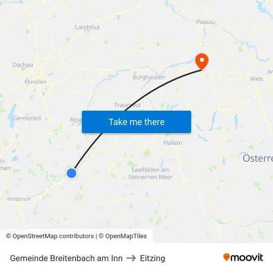 Gemeinde Breitenbach am Inn to Eitzing map