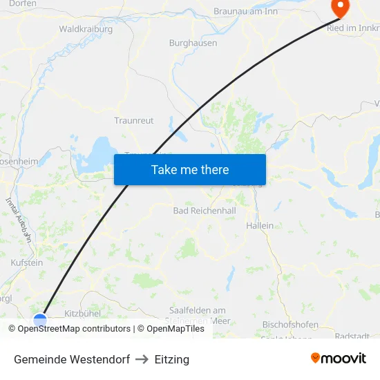 Gemeinde Westendorf to Eitzing map