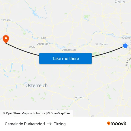Gemeinde Purkersdorf to Eitzing map