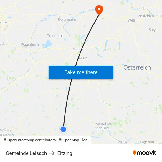 Gemeinde Leisach to Eitzing map