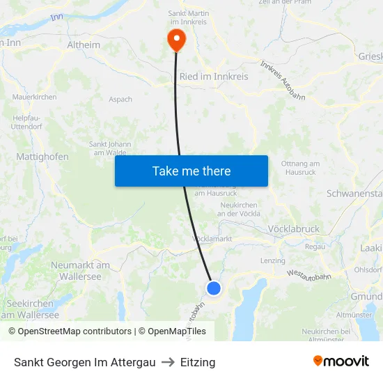 Sankt Georgen Im Attergau to Eitzing map