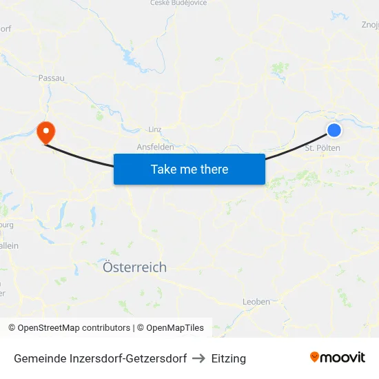 Gemeinde Inzersdorf-Getzersdorf to Eitzing map