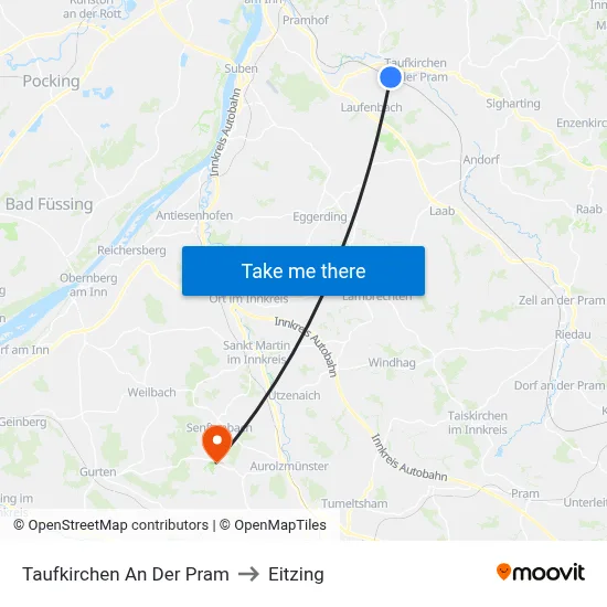 Taufkirchen An Der Pram to Eitzing map