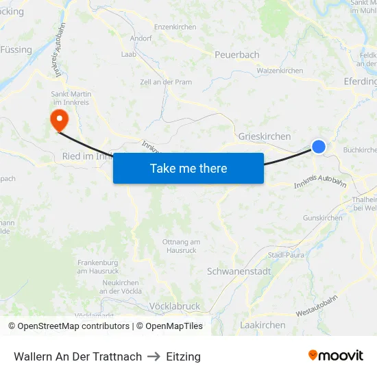 Wallern An Der Trattnach to Eitzing map