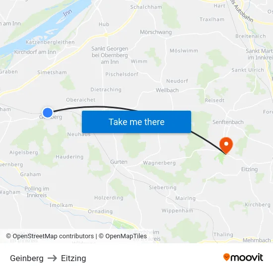 Geinberg to Eitzing map