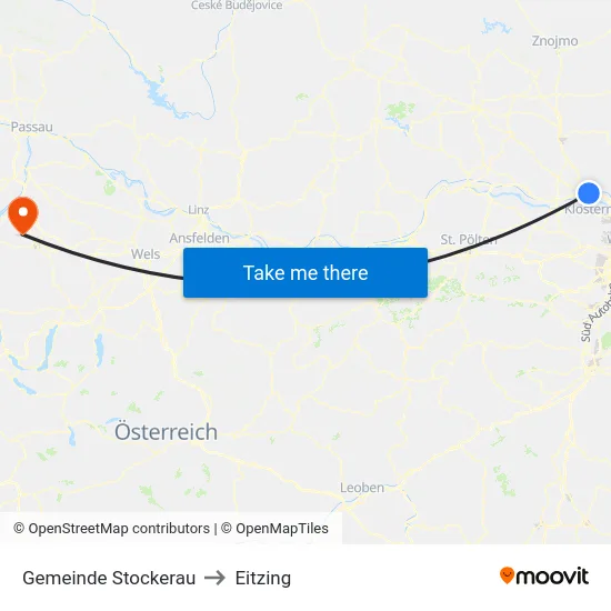 Gemeinde Stockerau to Eitzing map