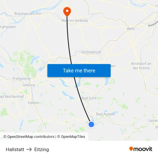 Hallstatt to Eitzing map