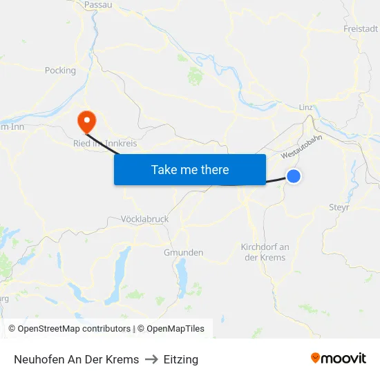 Neuhofen An Der Krems to Eitzing map