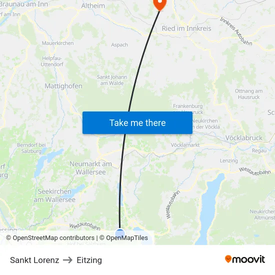 Sankt Lorenz to Eitzing map