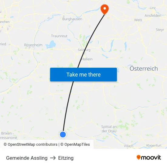 Gemeinde Assling to Eitzing map