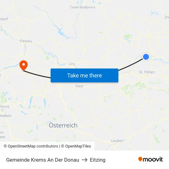 Gemeinde Krems An Der Donau to Eitzing map
