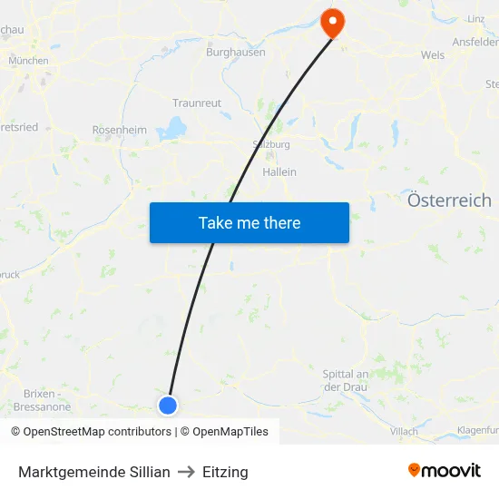 Marktgemeinde Sillian to Eitzing map