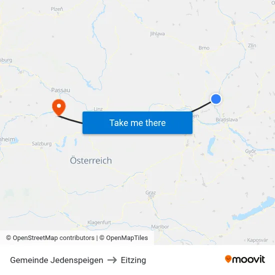 Gemeinde Jedenspeigen to Eitzing map