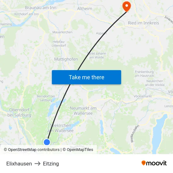 Elixhausen to Eitzing map