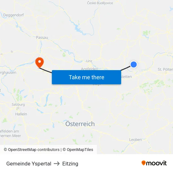 Gemeinde Yspertal to Eitzing map