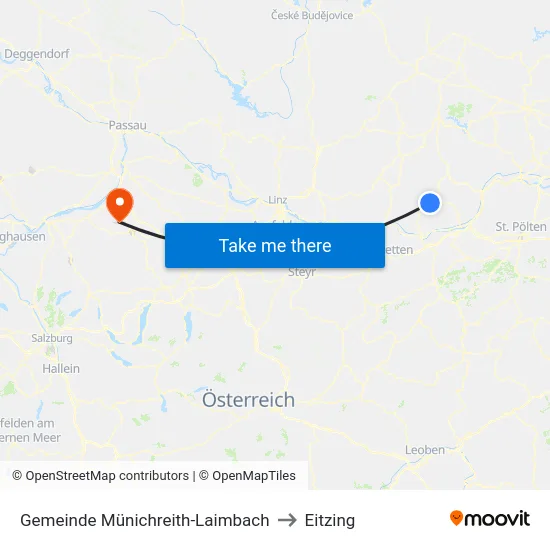 Gemeinde Münichreith-Laimbach to Eitzing map
