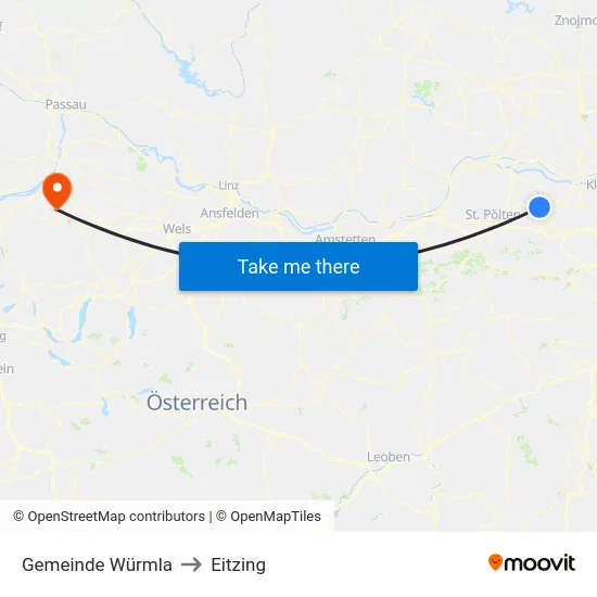 Gemeinde Würmla to Eitzing map