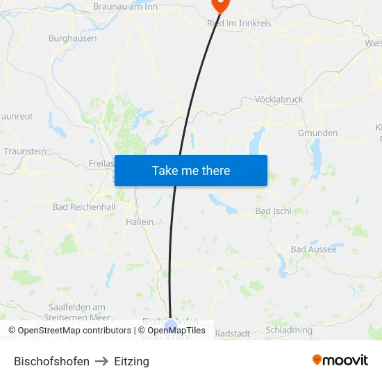 Bischofshofen to Eitzing map