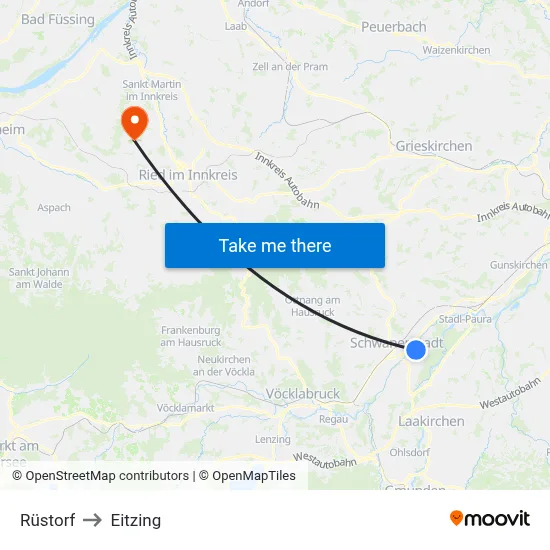 Rüstorf to Eitzing map