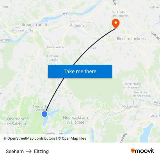 Seeham to Eitzing map
