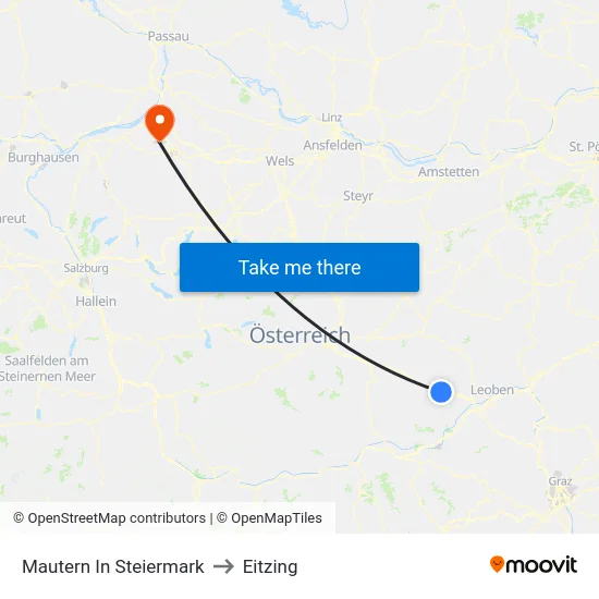 Mautern In Steiermark to Eitzing map