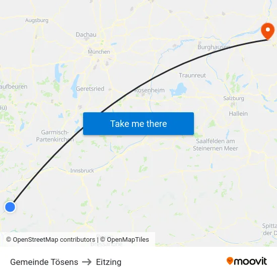 Gemeinde Tösens to Eitzing map