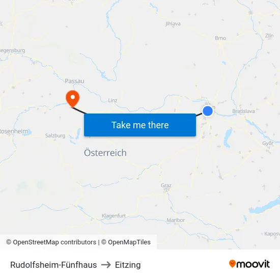 Rudolfsheim-Fünfhaus to Eitzing map