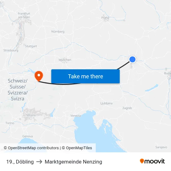 19., Döbling to Marktgemeinde Nenzing map